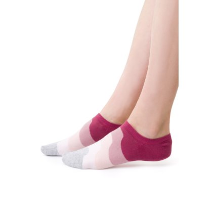 Ponožky Steven 021 wzorowane stopki (Velikost 35-37, Barva Bordó)