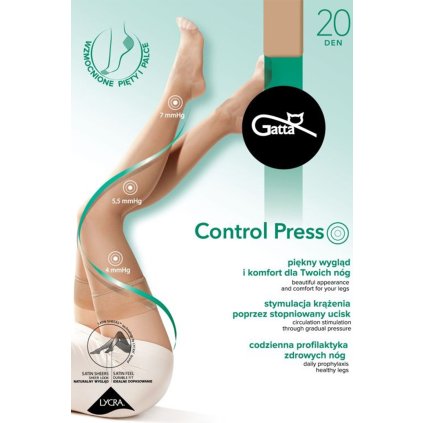 Samodržící punčochy Gatta Control Press (Velikost 1-2, Barva Béžová)