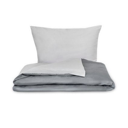 Saténové povlečení LUXURY COLLECTION tmavě šedé/světle šedé (Varianta 1+1, 140x200, 70x90cm)