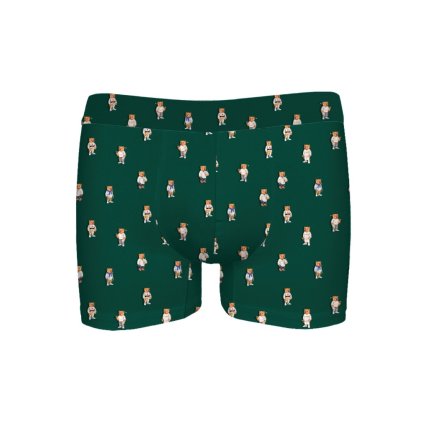 Boxerky JOHN FRANK JFBDMOD506 Mini teddy (Velikost L, Barva Zelená)