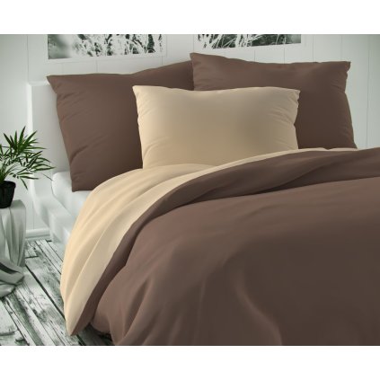 satenove povleceni luxury collection 140x200 70x90cm tmave hnede bezove 640642 1 wm0