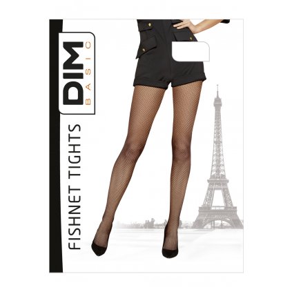 Silonkové punčocháče Dim Fishnet tights (Velikost S, Barva Černá)