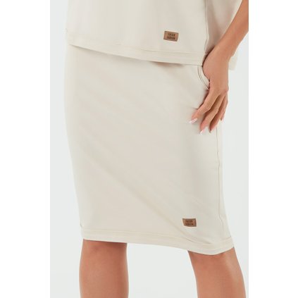 Sukně Italian Fashion Stella midi (Velikost M, Barva Béžová)