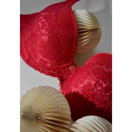 Krajková vyztužená podprsenka LovelyBra Rouge 999 Timo 040818 (Velikost 80A, Barva Růžová)