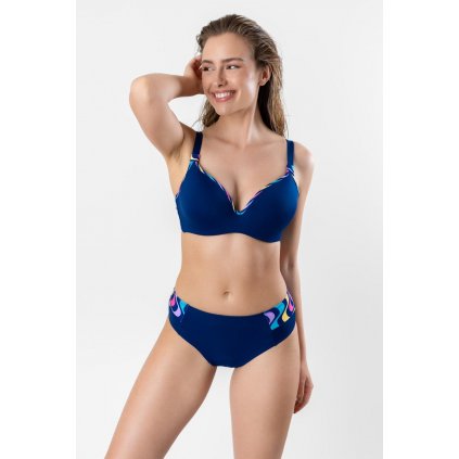Dvoudílné plavky BeautyBra se skrytými kosticemi Timo 842637 (Velikost 75D, Barva Modrá - tmavě)