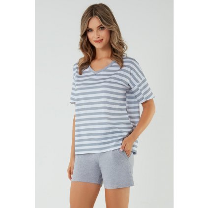 Dámské pyžamo Italian Fashion Bari kr.r. kr.sp. (Velikost XL, Barva Šedá)