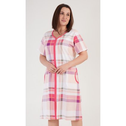 Dámské domácí šaty s krátkým rukávem Catherine (Barva Oranžová, Velikost 2XL)
