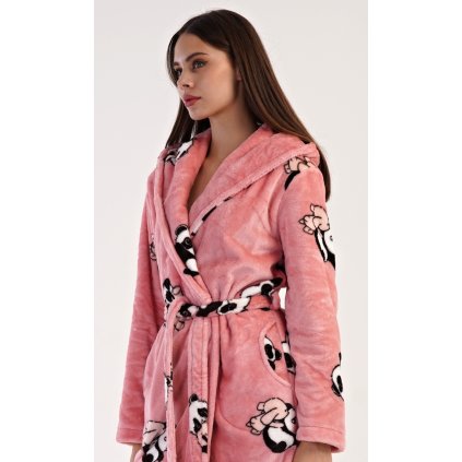 Dámský župan krátký s kapucí Malá panda (Barva Oranžová, Velikost XL)