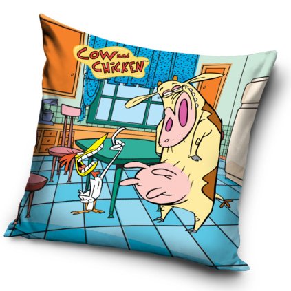 37875 dekoracni polstarek cow and chicken tak poslouchej kamo