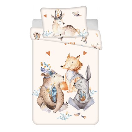 Povlečení do postýlky Zvířátka Woodland baby (Varianta Povlečení do postýlky Zvířátka Woodland baby 100x135, 40x60 cm)