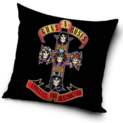 42866 povlak na polstarek 45x45 guns and roses appetite for destruction