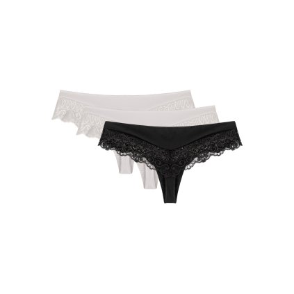 Tanga Wol-Bar Sirtaka 3 pcs (Velikost S, Barva Černá)