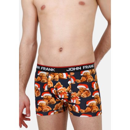 Pánské boxerky John Frank JFBD08 (Velikost L, Barva Modrá - tmavě)