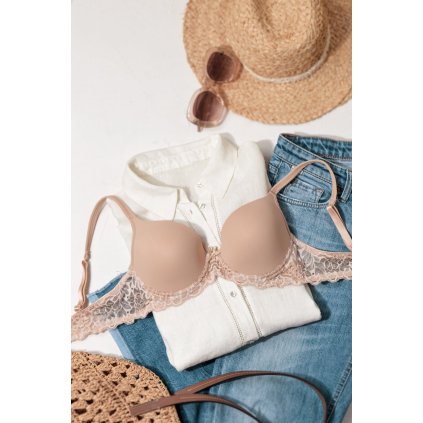 Bezešvá podprsenka LovelyBra s krajkou Sand Dune Timo 040827 - výprodej
