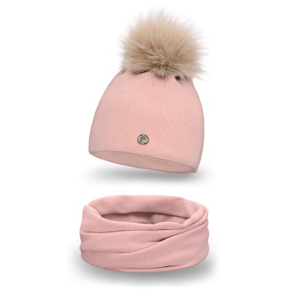 Sada Pamami 15534+15604 - čepice + šála (Velikost UNI, Barva Modrá)