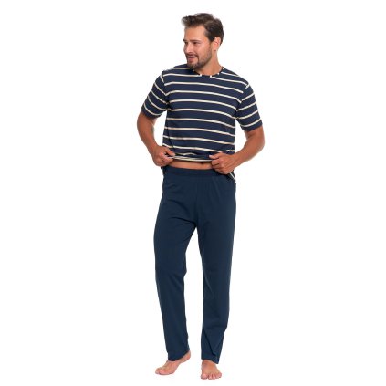 Pánské pyžamo Moraj PDM5300-012 (Velikost XL, Barva Modrá - tmavě)