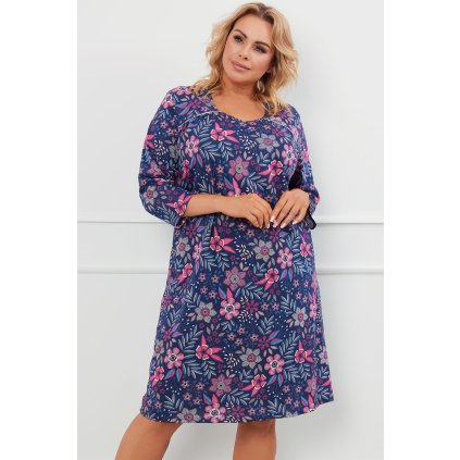 Noční košile Italian Fashion Topana r.3/4 (Velikost M, Barva Modrá - tmavě)