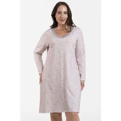 Dámské noční košile Italian Fashion Simona dł.r. (Velikost XL, Barva Béžová)