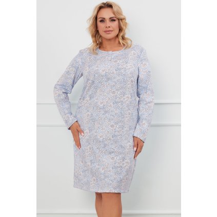 Dámská noční košile Italian Fashion Jowita dł.r. (Velikost XL, Barva Modrá)