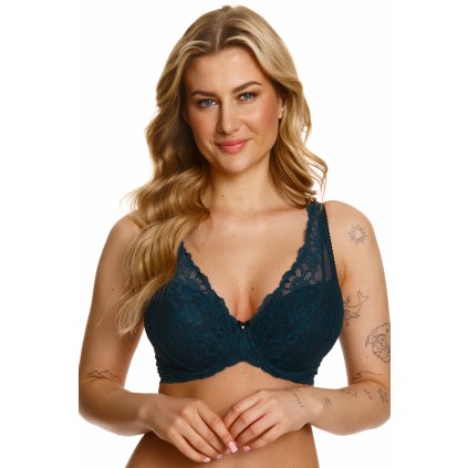 Podprsenka Lupo 2408 - Push - up (Velikost 65E, Barva Tyrkysová)