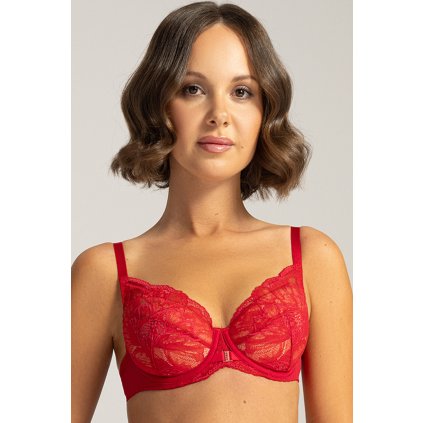Podprsenka Ava 2156 Grace - Push - up (Velikost 80C, Barva Červená)