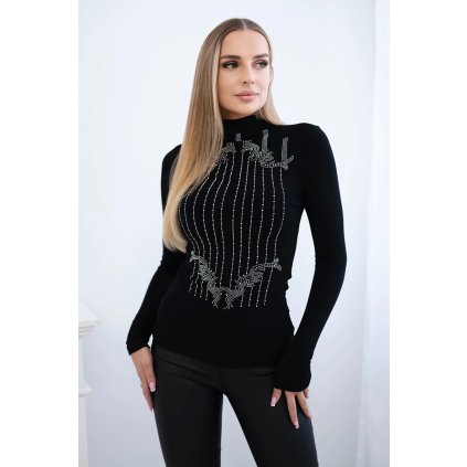 Pletená halenka Cindy se stříbrným zirkonovým vzorem (Velikost UNI)