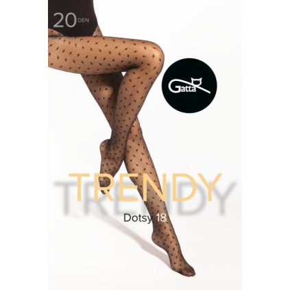 Silonkové punčocháče Gatta Dotsy 18 20 DEN (Velikost 4-L, Barva Černá)