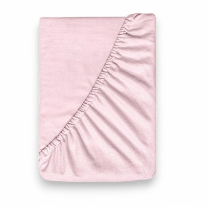 Flanelové napínací prostěradlo 90x200cm světle růžové