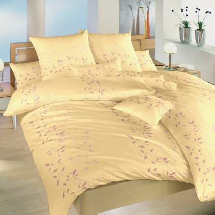 Povlečení flanel Mandevila pudrová na banánovém (Varianta Povlečení flanel Mandevila pudrová na banánovém 140x200, 70x90 cm)