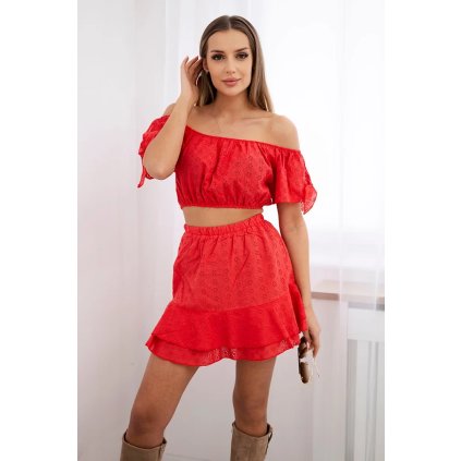 Vyšívaná sada Audra - sukně + top (Velikost UNI, Barva Zelená)