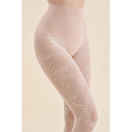 Silonkové punčocháče Gabriella Floral Code 576 (Velikost 3-M, Barva Smetanová)