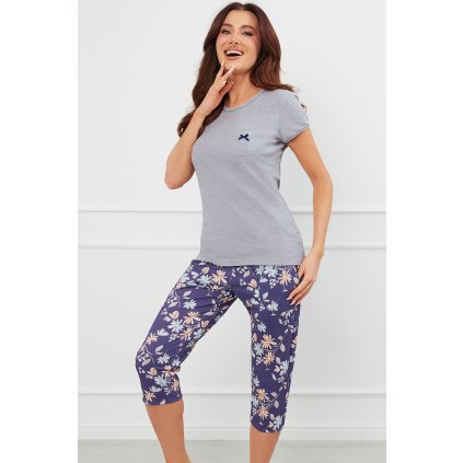 Dámské pyžamo Italian Fashion Pulia kr.r. sp.3/4 (Velikost XL, Barva Modrá)