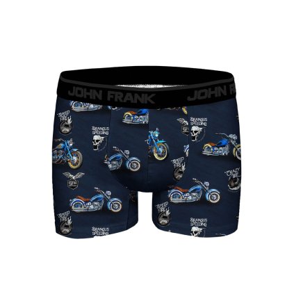 Pánské boxerky John Frank JFBD371-MOTO (Velikost L, Barva Modrá - tmavě)