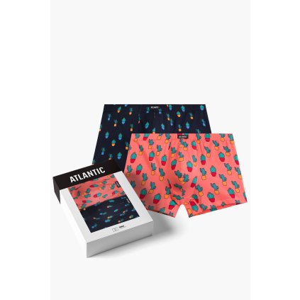 Boxerky Atlantic 2MHH-005 2 pcs (Velikost 2XL, Barva Modrá - tmavě)