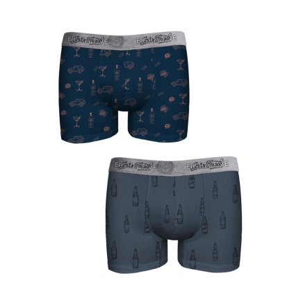 Pánské boxerky John Frank JF2BEF40 2PACK (Velikost L, Barva Vícebarevná)