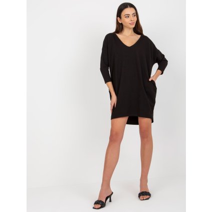 Mikinové šaty EM-TU-HS-21-98.59P Lily Rose (Barva Černá, Velikost S)
