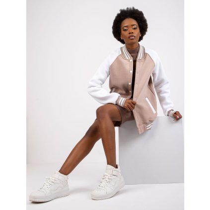 Dámská bunda RV-BL-7351.28X RUE PARIS (Barva Béžová - tmavě, Velikost L/XL)