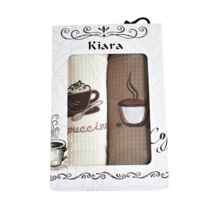 Dárková sada utěrek Kiara Cappuccino 2 ks (Varianta Dárková sada utěrek Kiara Cappuccino 50x70 cm 2 ks)