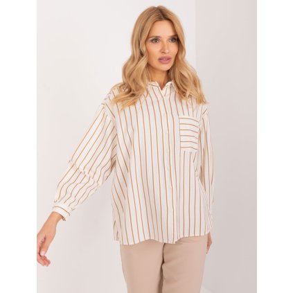 Košile BP-KS-1148.12 BY POMMES LIFE (Barva Béžová, Velikost M)