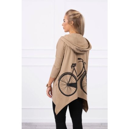Mikina Bike s potiskem na zadní straně (Velikost UNI, Barva Růžová - tmavě)