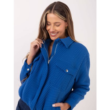 Bunda RV-KR-007.95P RUE PARIS (Barva Modrá - tmavě, Velikost L/XL)