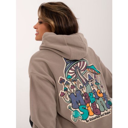 Mikina D20005M02679A Sublevel (Barva Béžová - tmavě, Velikost S)