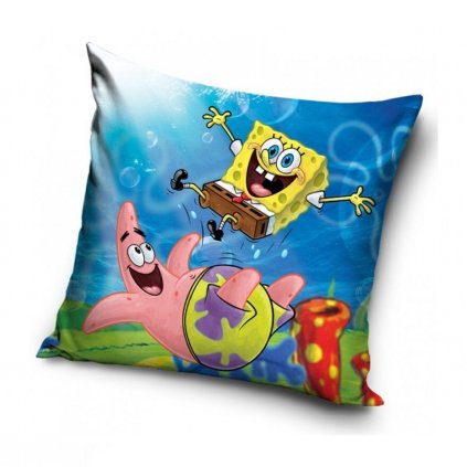 Povlak na polštářek Sponge Bob a Patrikova trampolína