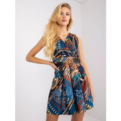 Šaty DHJ-SK-15308-2.40P ITALY MODA (Barva Modrá, Velikost UNI)