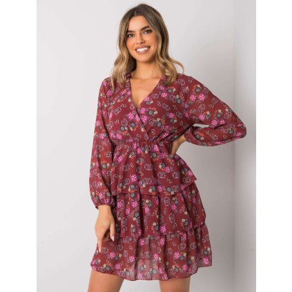 Šaty WN-SK-21049.38X RUE PARIS (Barva Bordó, Velikost L/XL)