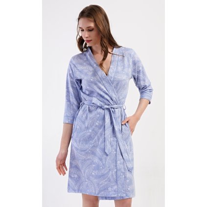 Dámský župan krátký Lenka (Barva Modrá, Velikost 2XL)