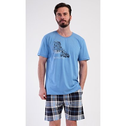 Pánské pyžamo šortky Felix (Barva Modrá, Velikost 2XL)