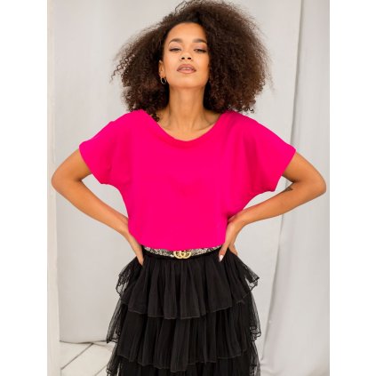 Tričko RV-TS-4662.03X BASIC FEEL GOOD (Barva Růžová - tmavě, Velikost XS)