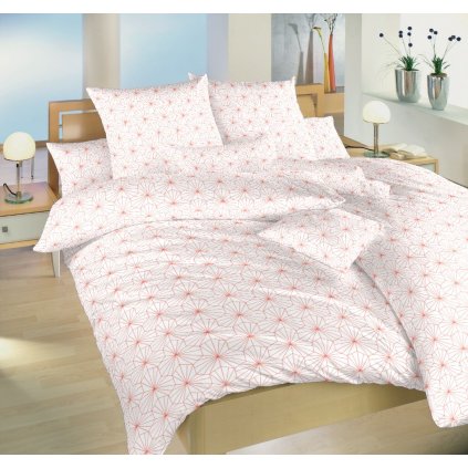 Povlečení bavlna Krystal losos na bílém (Varianta Povlečení bavlna Krystal losos na bílém 140x200, 70x90 cm)