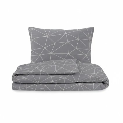 Bavlněné povlečení NORDIC COLLECTION GRID šedé (Varianta 1+2, 240x200, 70x90cm)